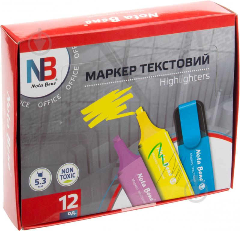 Набор текстовых маркеров Nota Bene 5.3 мм 12 шт. 521-12 разноцветный - фото 1