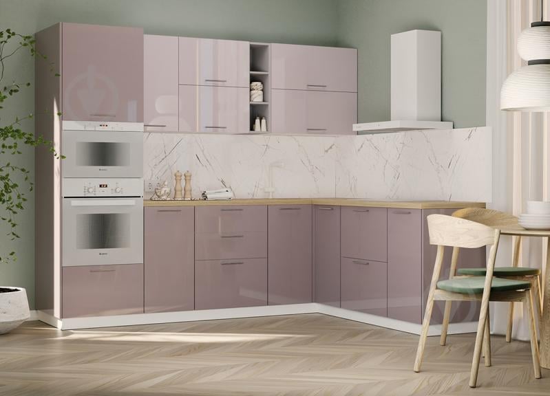 Кухня модульна ROKO Руна пряма МДФ 2,65×2,65м лате глянець/какао глянець/білий - фото 1 Кухня модульна ROKO Руна пряма МДФ 2,65×2,65м лате глянець/какао глянець/білий - фото 1