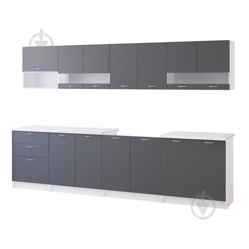 Кухня ROKO Фрея ДСП 3м сірий/білий - фото 2 Кухня ROKO Фрея ДСП 3м сірий/білий - фото 2