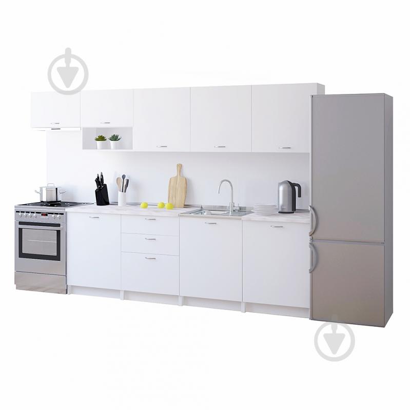 Кухня ROKO Олівія ДСП 3м білий/білий - фото 1 Кухня ROKO Олівія ДСП 3м білий/білий - фото 1