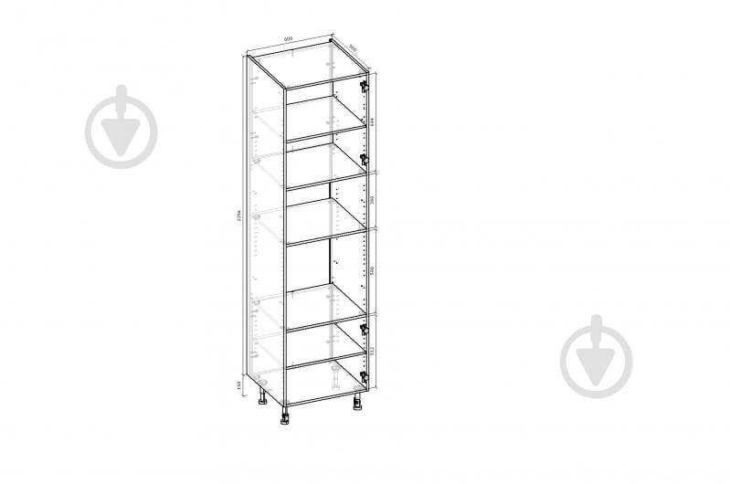 УЦЕНКА! Шкаф под духовку Грейд под распашные фасады Оптимум 600x2406x560 мм белый (УЦ №2571) - фото 2 УЦЕНКА! Шкаф под духовку Грейд под распашные фасады Оптимум 600x2406x560 мм белый (УЦ №2571) - фото 2