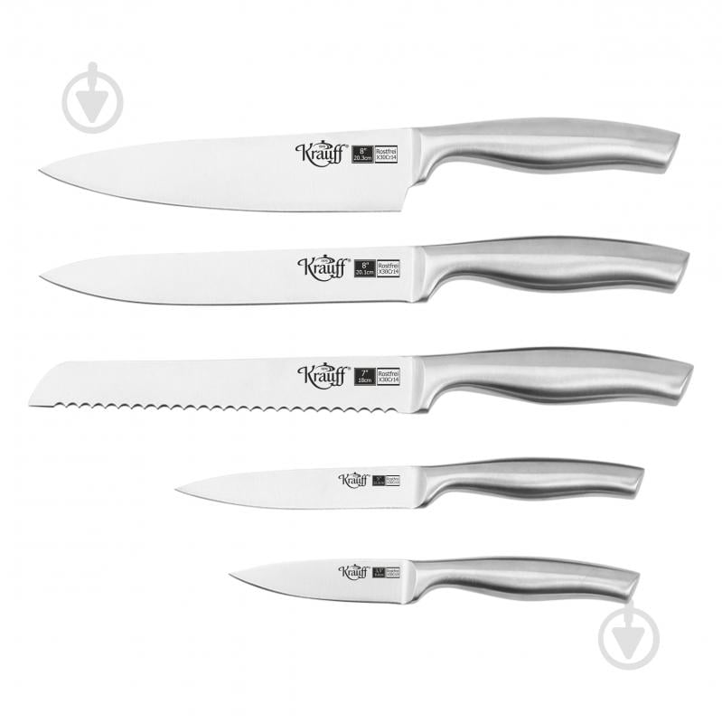 Набір ножів на підставці 7 предметів (з дошкою для нарізання) Wikinger 29-305-014 Krauff - фото 2