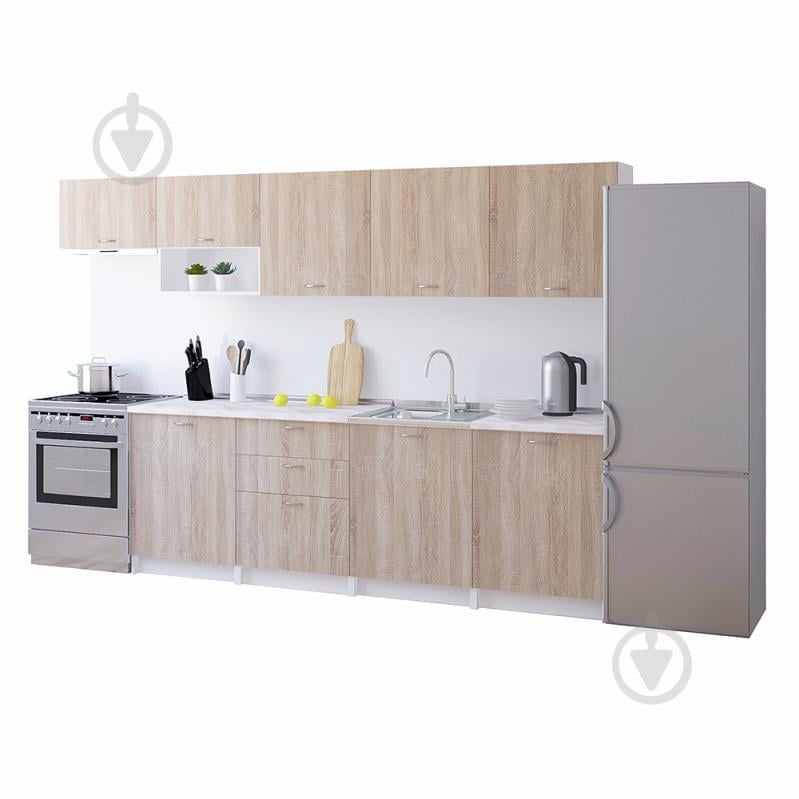 Кухня ROKO Олівія ДСП 3м дуб сонома/білий - фото 1 Кухня ROKO Олівія ДСП 3м дуб сонома/білий - фото 1