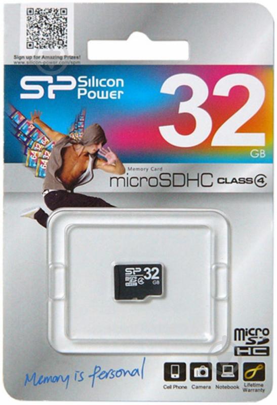 Карта пам'яті Silicon Power microSDHC 32GB Class 4 (SP032GBSTH004V10) - фото 2