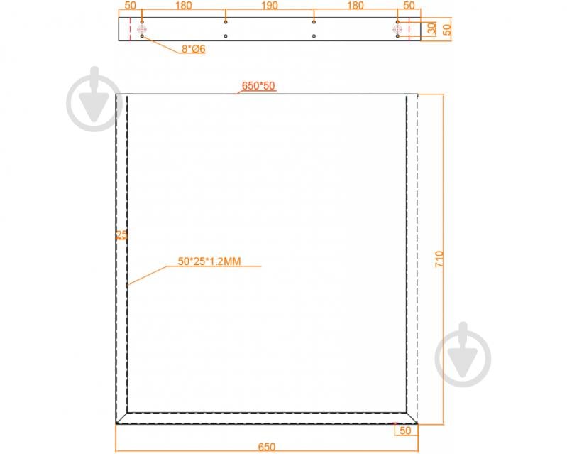 Опора для стола DC 710x650 мм прямоугольная черная Loft 2 шт. - фото 2