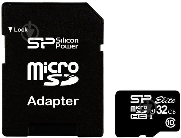 Карта пам'яті Silicon Power microSDHC 32GB Class 10 UHS-I Elite + SD adapter (SP032GBSTHBU1V10SP) - фото 1