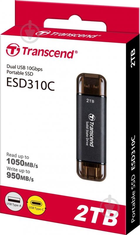 SSD-накопитель Transcend ESD310C 2000GB USB Type-C/USB 3.2 3D NAND (TS2TESD310C) - фото 4 SSD-накопитель Transcend ESD310C 2000GB USB Type-C/USB 3.2 3D NAND (TS2TESD310C) - фото 4