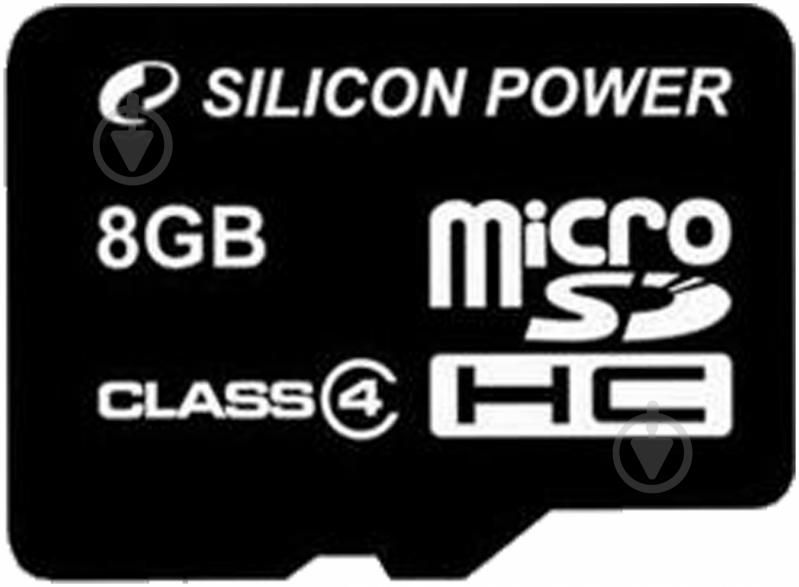 Карта памяти Silicon Power microSDHC 8GB Class 4 (SP008GBSTH004V10) - фото 1