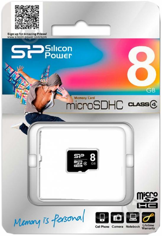 Карта памяти Silicon Power microSDHC 8GB Class 4 (SP008GBSTH004V10) - фото 2