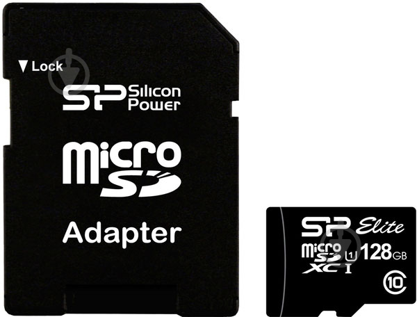 Карта пам'яті Silicon Power microSDXC 128GB Class 10 UHS-I Elite + SD adapter (SP128GBSTXBU1V10SP) - фото 1