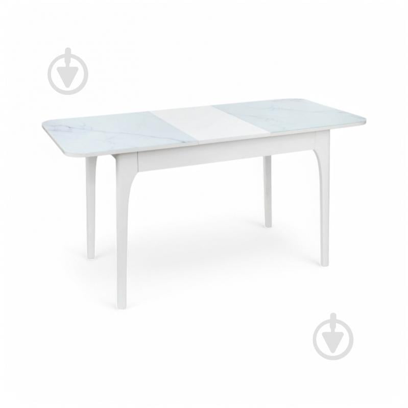 Стол обеденный Сансет 1100(1450)x700x750мм белый мрамор/белый - фото 2 Стол обеденный Сансет 1100(1450)x700x750мм белый мрамор/белый - фото 2