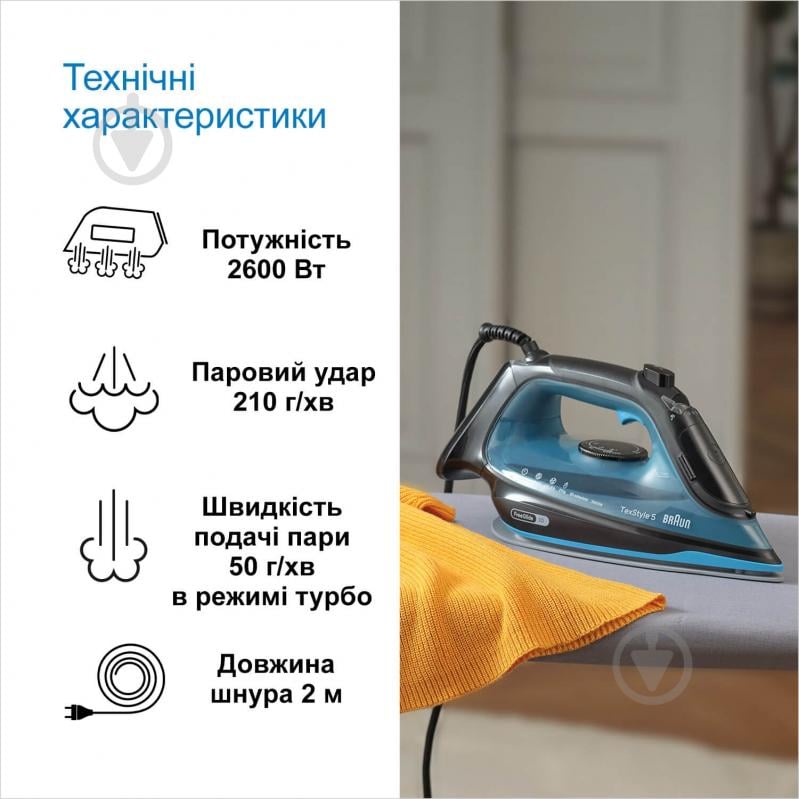 ВИТРИНА! Утюг Braun SI5256BL TexStyle 5 - фото 2 ВИТРИНА! Утюг Braun SI5256BL TexStyle 5 - фото 2