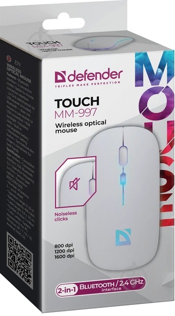 Мышь Defender Touch MM-997 wireless white (52998) - фото 6