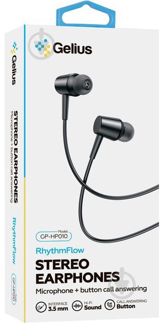 Наушники Gelius RhythmFlow GP-HP010 black (00000098308) - фото 2 Наушники Gelius RhythmFlow GP-HP010 black (00000098308) - фото 2