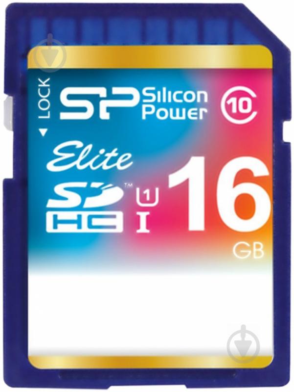 Карта памяти Silicon Power SDHC 16GB Class 10 UHS-I Elite (SP016GBSDHAU1V10) - фото 1