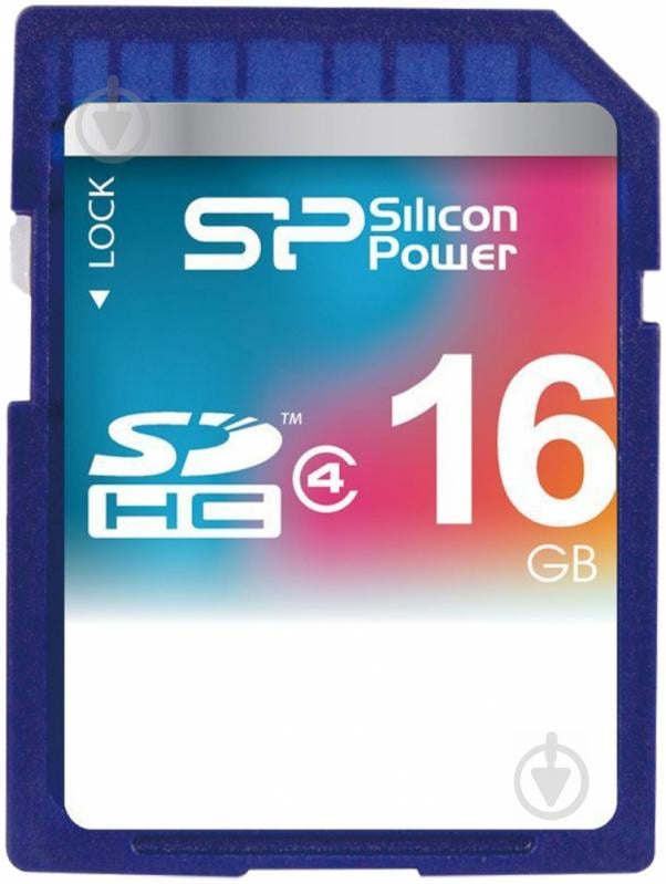 Карта памяти Silicon Power SDHC 16GB Class 4 (SP016GBSDH004V10) - фото 1