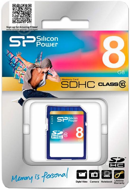 Карта памяти Silicon Power SDHC 8GB Class 10 (SP008GBSDH010V10) - фото 2