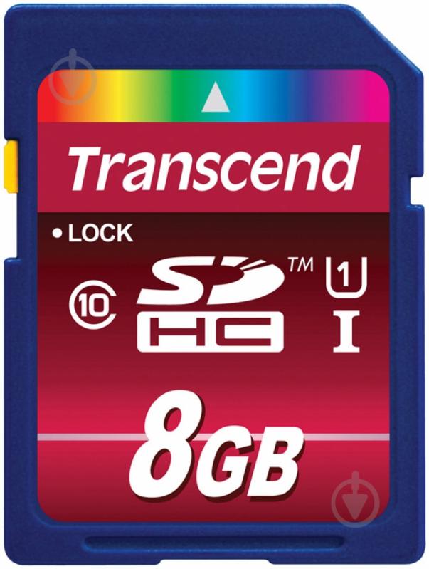 Карта памяти Transcend SDHC 8GB (TS8GSDHC10U1) - фото 1