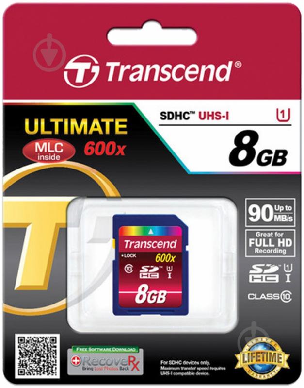 Карта памяти Transcend SDHC 8GB (TS8GSDHC10U1) - фото 2