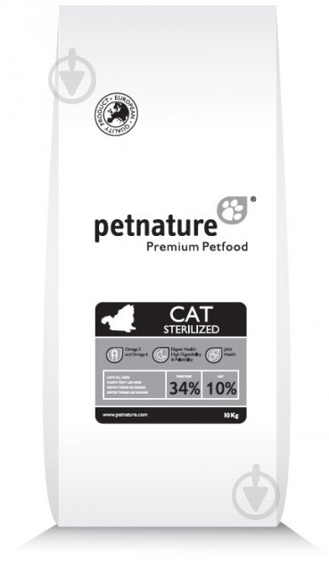 Корм сухой для стерилизованных котов PET NATURE Adult Sterilized Курица и кукуруза 2 кг - фото 1