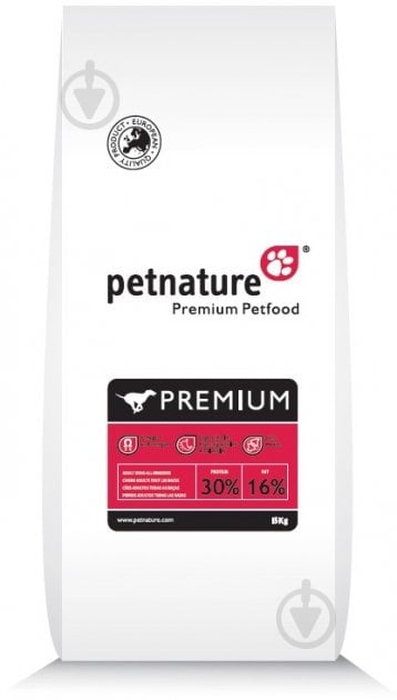 Корм сухой для взрослых собак для всех пород PET NATURE Adult Premium Курица и рис 15 кг - фото 1