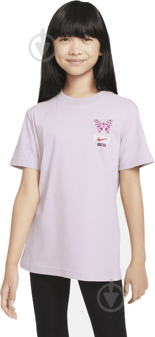 Футболка Nike G NSW TEE BOY MAX BUTTERFLY FN9688-019 р.M бежевый - фото 1