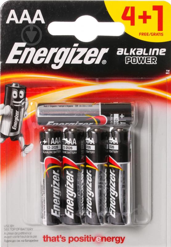 Батарейка Energizer Power E92 BP AAA (мизинчиковые) 5 шт. (E300483600) - фото 1