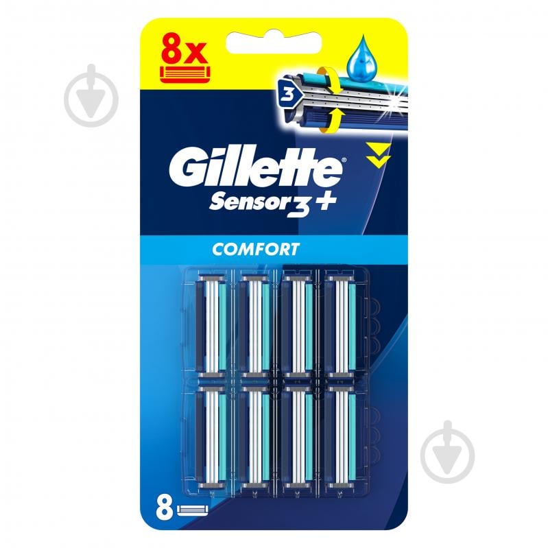Сменный картридж GILLETTE Sensor 3+ 8 шт. - фото 2 Сменный картридж GILLETTE Sensor 3+ 8 шт. - фото 2