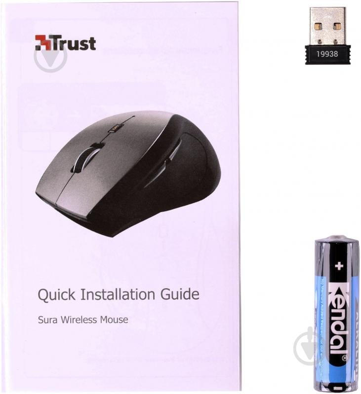 Мышь Trust Mouse Sura Wireless (19938) black (6162758) - фото 5