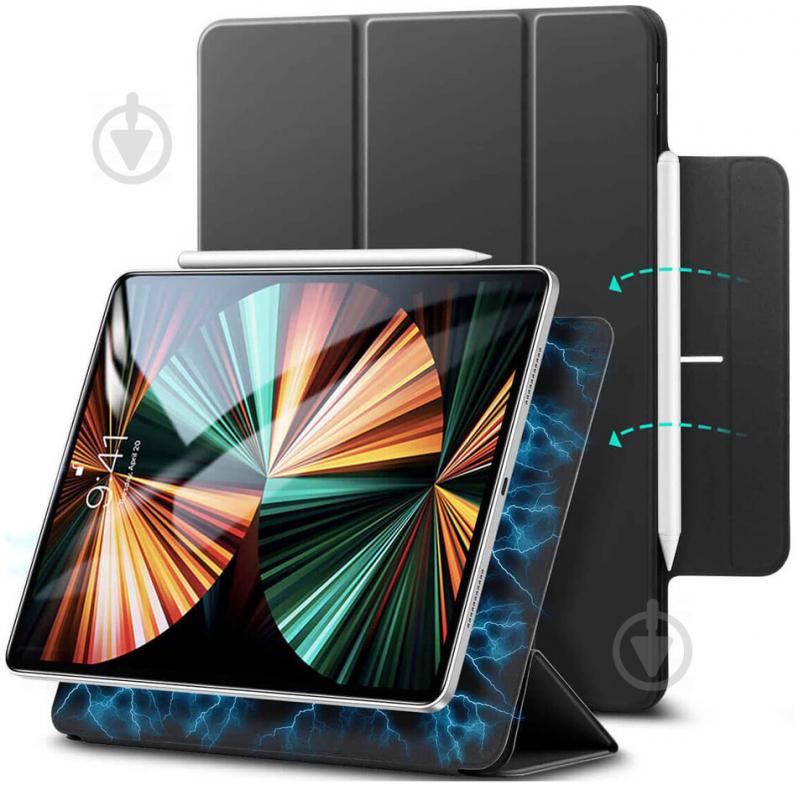 Чехол-книжка ESR Rebound Magnetic iPad Pro 12.9" М1 2021 / 2020 black (13832) - фото 1