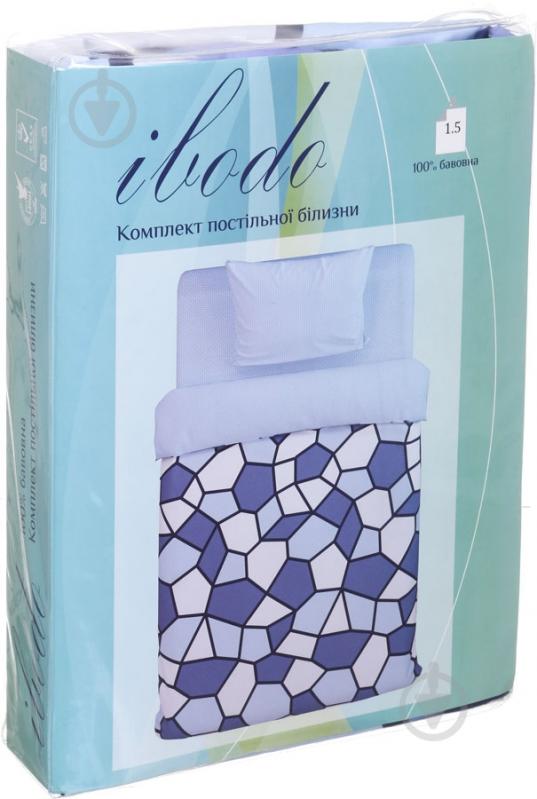Комплект постельного белья crushed ice 1.5 голубой Ibodo - фото 2