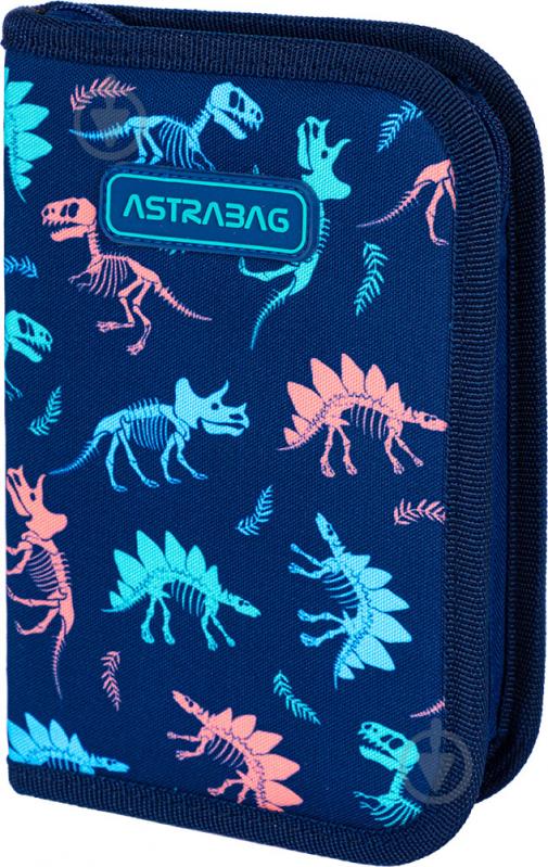 Пенал школьный AC1 DINOSAUR ASTRABAG черный/с принтом - фото 1