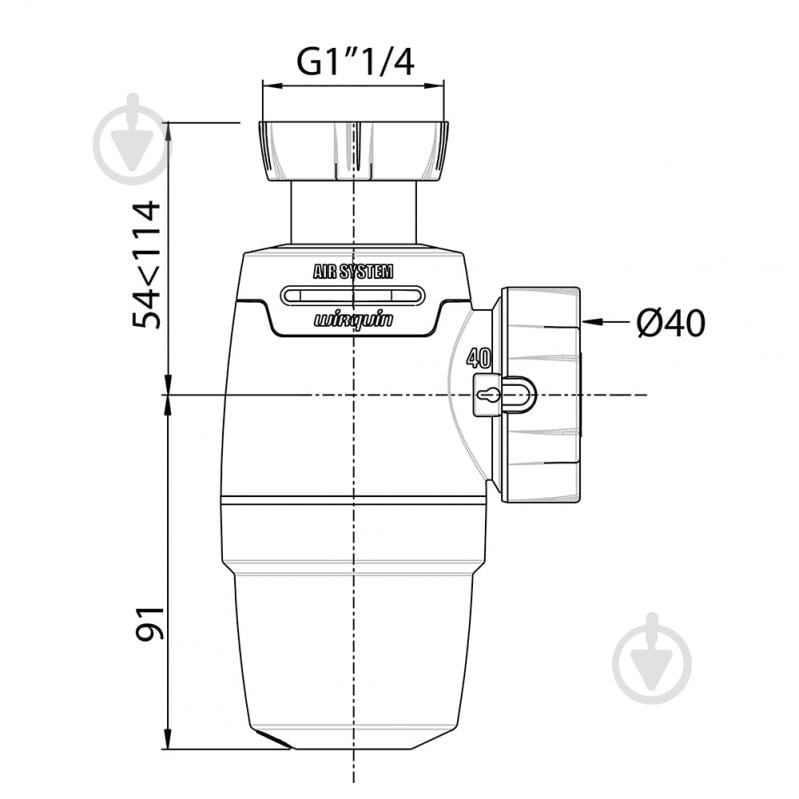 Сифон Wirquin Neo Air 1¼"×Ø 40 мм - фото 2