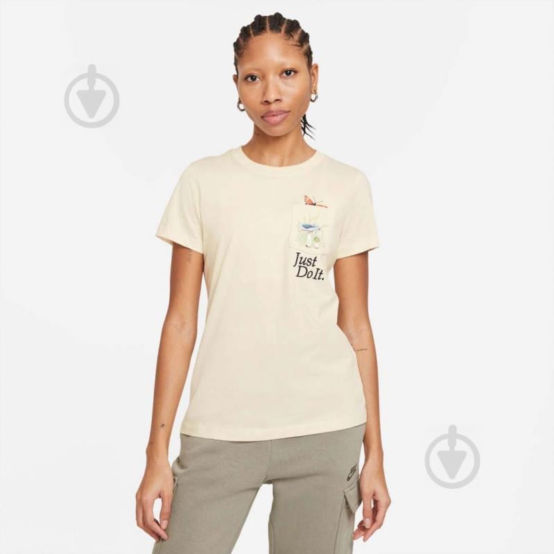 Футболка Nike W NSW TEE REG SS PKT NATURE DD1462-113 р.XS желтый - фото 3