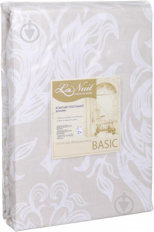 Комплект постельного белья Basic Вензель 2.0 бежевый La Nuit - фото 2