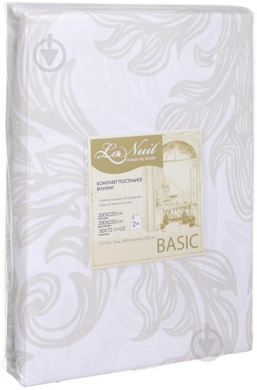 Комплект постельного белья Basic Вензель 2.0 белый La Nuit - фото 2