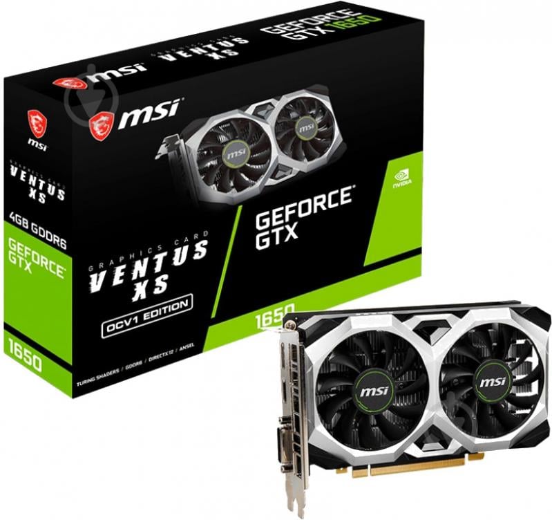 Відеокарта MSI GeForce GTX 1650 D6 Ventus XS OCV1 4GB GDDR6 128bit (912-V809-3831) - фото 1