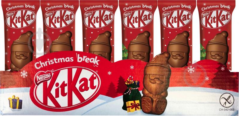 Шоколад Kitkat молочный с начинкой с какао-порошком, рисовыми криспами и кусочками вафель Christmas break 29 г - фото 3