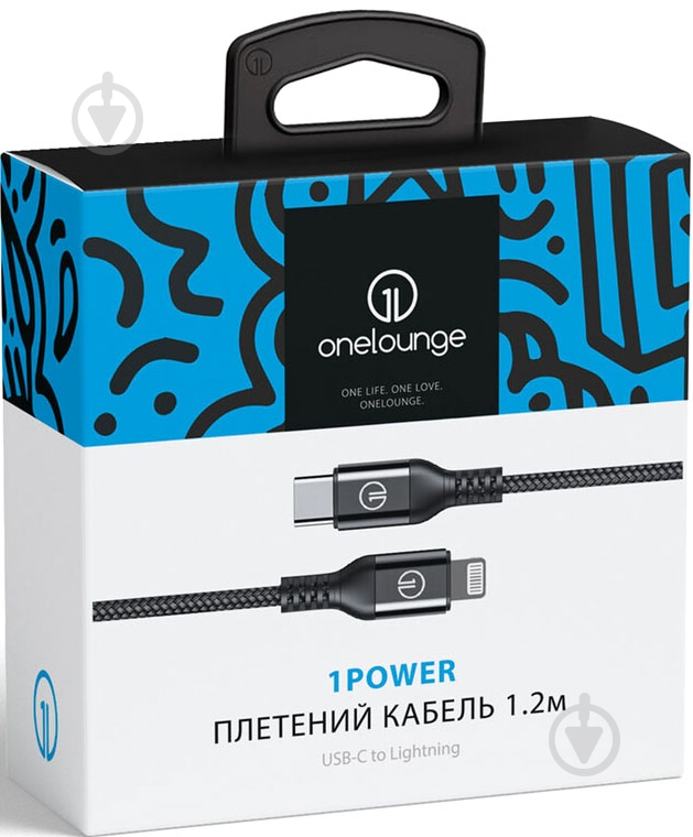 Кабель OneLounge 1,2 м чорний (14123) - фото 12