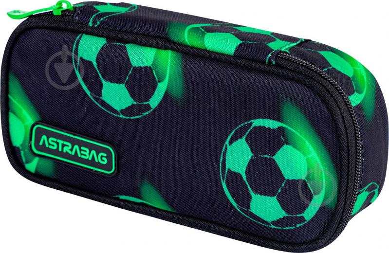 Пенал шкільний AC6 NEON FOOTBALL ASTRABAG чорний із зеленим - фото 1