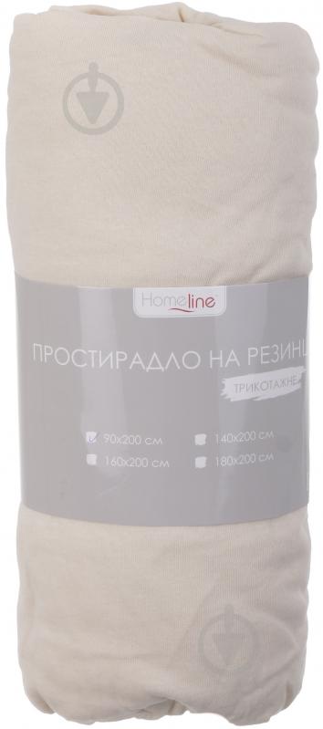 Простирадло на резинці трикотажне 90x200 см кремовий Homeline - фото 3