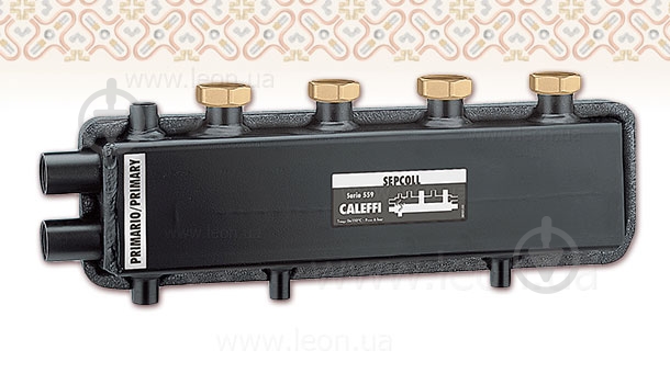 Коллектор Caleffi 1 1/4 x 1 ½ В (накидные гайки) 2 пары 125 мм 6 bar 0 - фото 2
