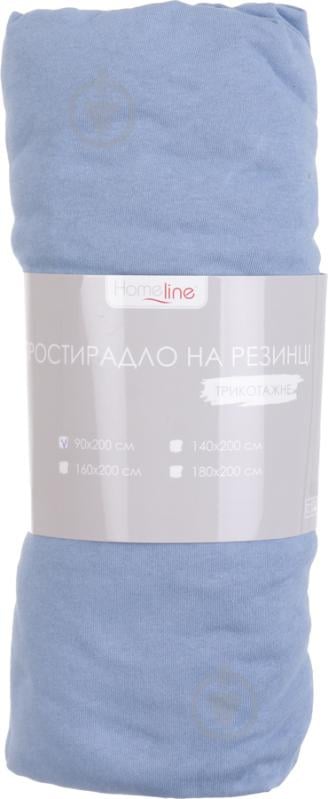 Простирадло на резинці трикотажне 90x200 см сіро-блакитний Homeline - фото 3