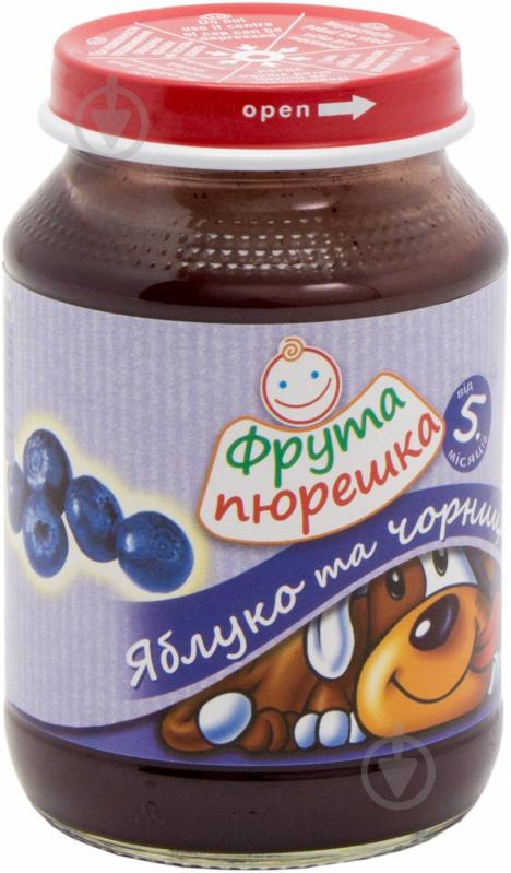 Пюре Фрута Пюрешка Яблуко та чорниця 190 г 8595139766504 - фото 1