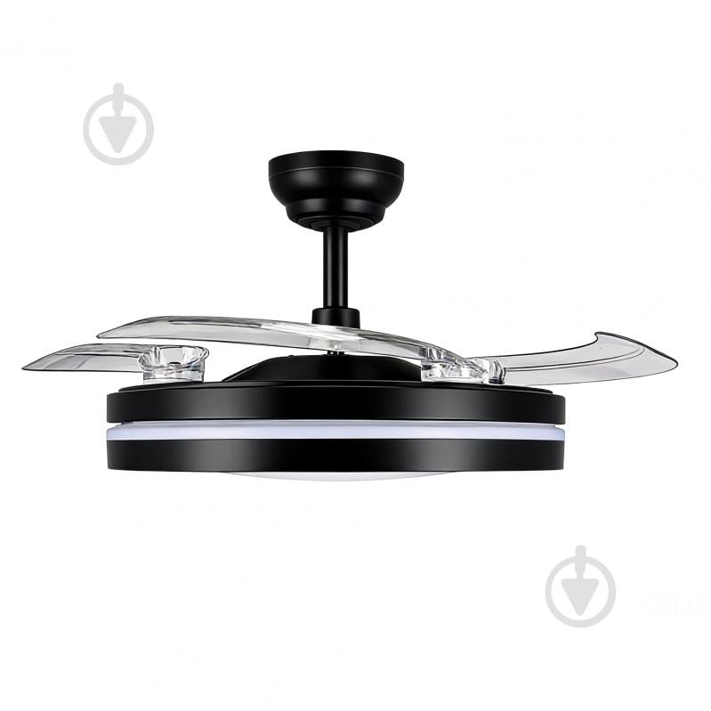 Люстра-вентилятор Videx 60 Вт LED-модуль чорний 29185 - фото 2