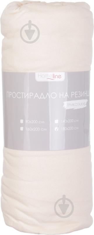 Простынь на резинке трикотажная 180x200 см кремовый Homeline - фото 3