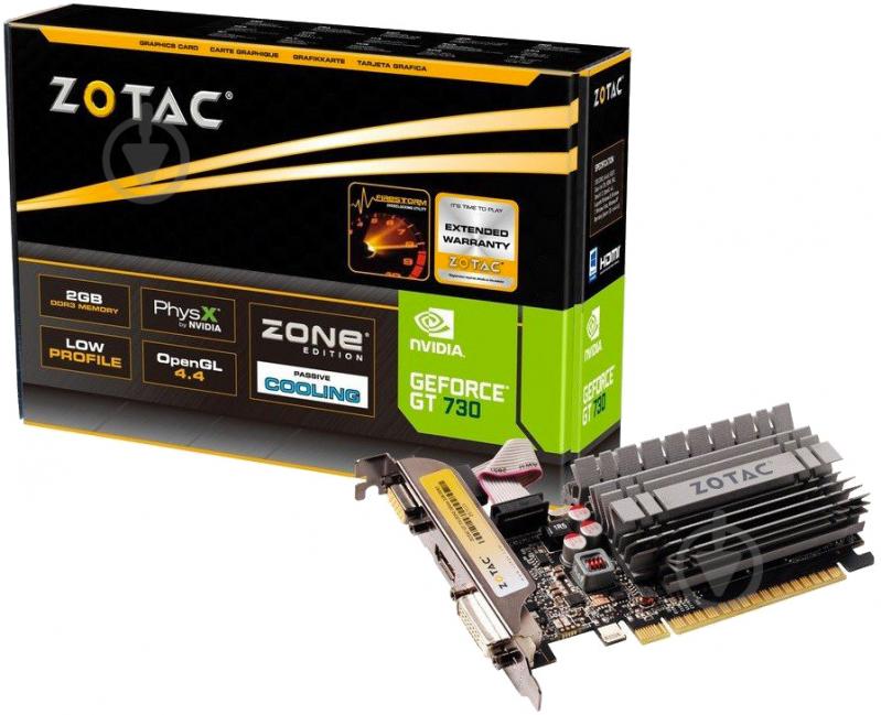 Видеокарта Zotac GeForce GT 730 ZONE Edition Low Profile 2GB GDDR3 64bit (ZT-71113-20L) - фото 1