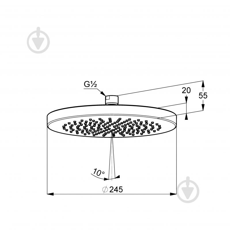 Верхний душ Kludi A-QA DN 15 Ø 245 мм - фото 2