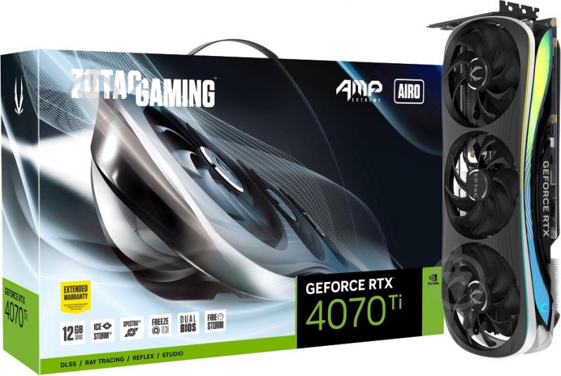 Відеокарта Zotac GeForce RTX 4070 Ti AMP Extreme AIRO 12GB GDDR6X 192bit (ZT-D40710B-10P) - фото 1