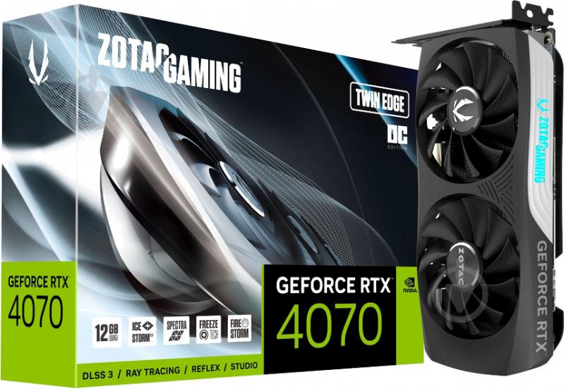 Відеокарта Zotac GeForce RTX 4070 Twin Edge OC 12GB GDDR6X 192bit (ZT-D40700H-10M) - фото 1